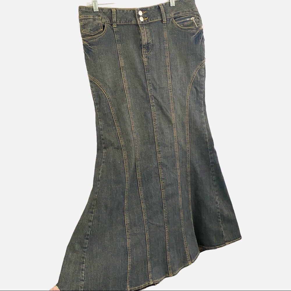 🌷Bisou Bisou Jeans Long Denim Skirt Maxi Skirt Jean Skirt